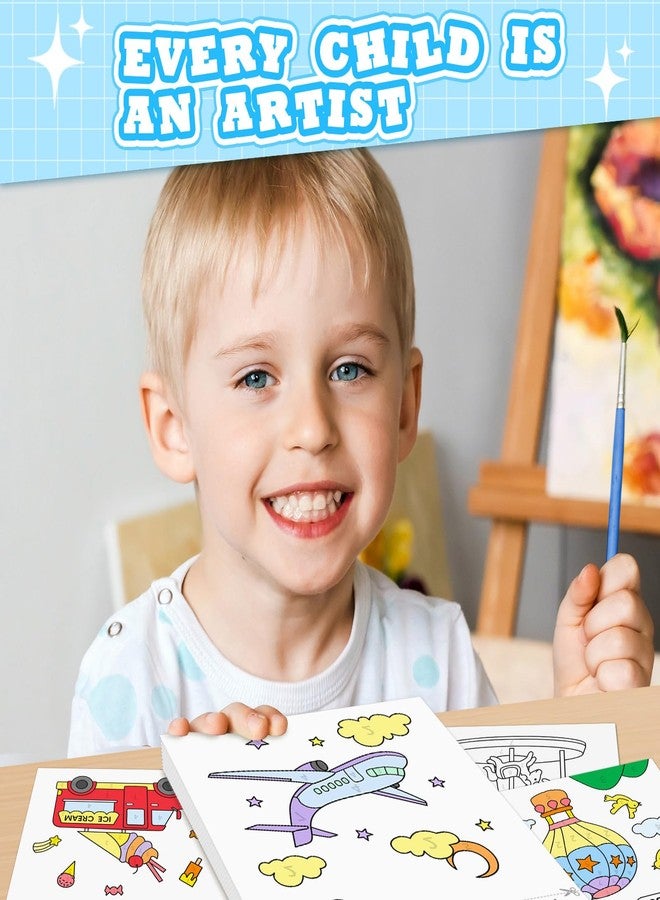 SOCOLER Paint with Water Coloring Books for Toddlers, Traffic Theme Mess Free Watercolor Painting Papers for Kids Water Color Paint Kit Art Craft Birthday Gift for Ages 1-3, 4-8 - Image 4
